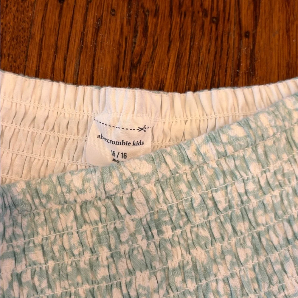 Abercrombie Kids Mint Green Floral Smocked Waist Skort‎ Girls 15/16 Women's 4/6